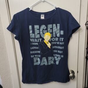 How I Met Your Mother TeeFury T-Shirt Womens XL Navy Blue Legen-wait for it-dary